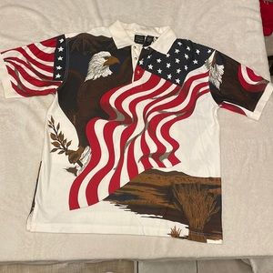 Cotton traders sport Sz Large American flag T-shirt